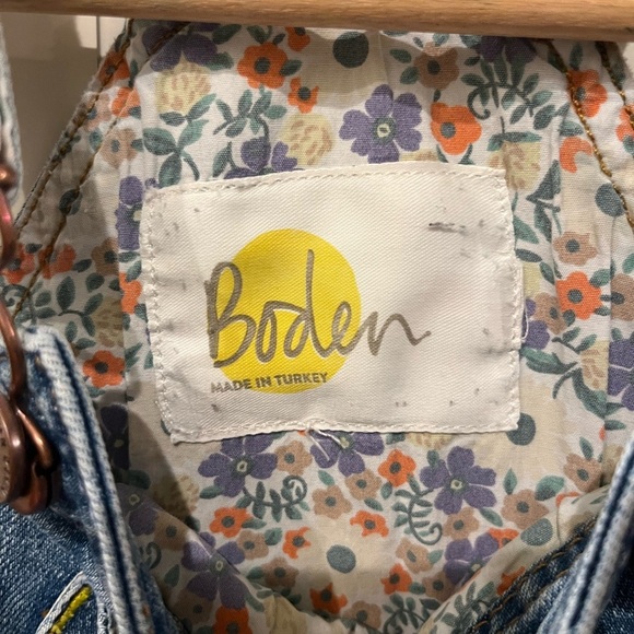 Mini Boden Denim Heart Pocket Short Overalls 7-8 yrs - Picture 3 of 6